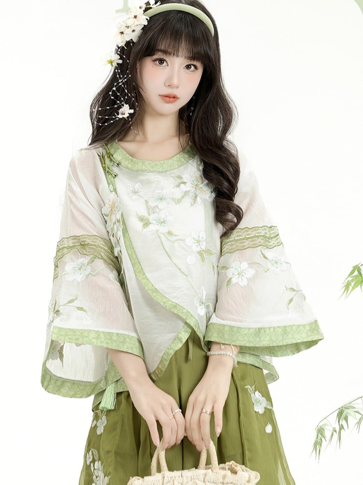 Summer Short Hanfu Dress with Embroidery