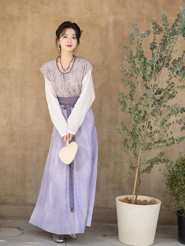 Tang Dynasty Hanfu Costume Lilac Purple Dress