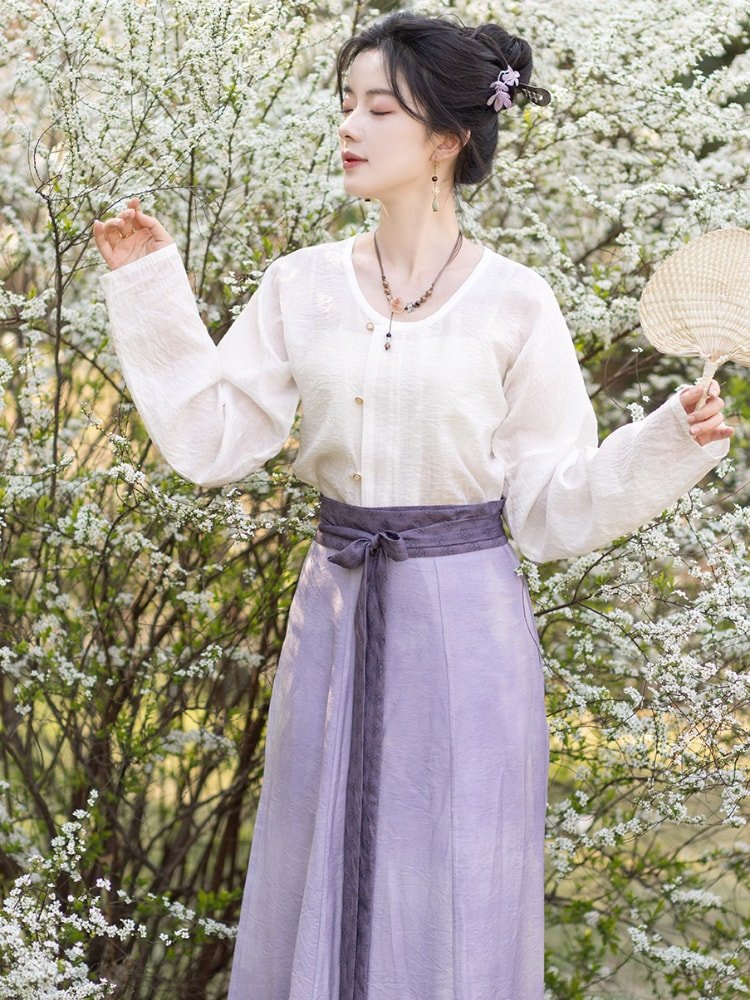 Tang Dynasty Hanfu Costume Lilac Purple Dress