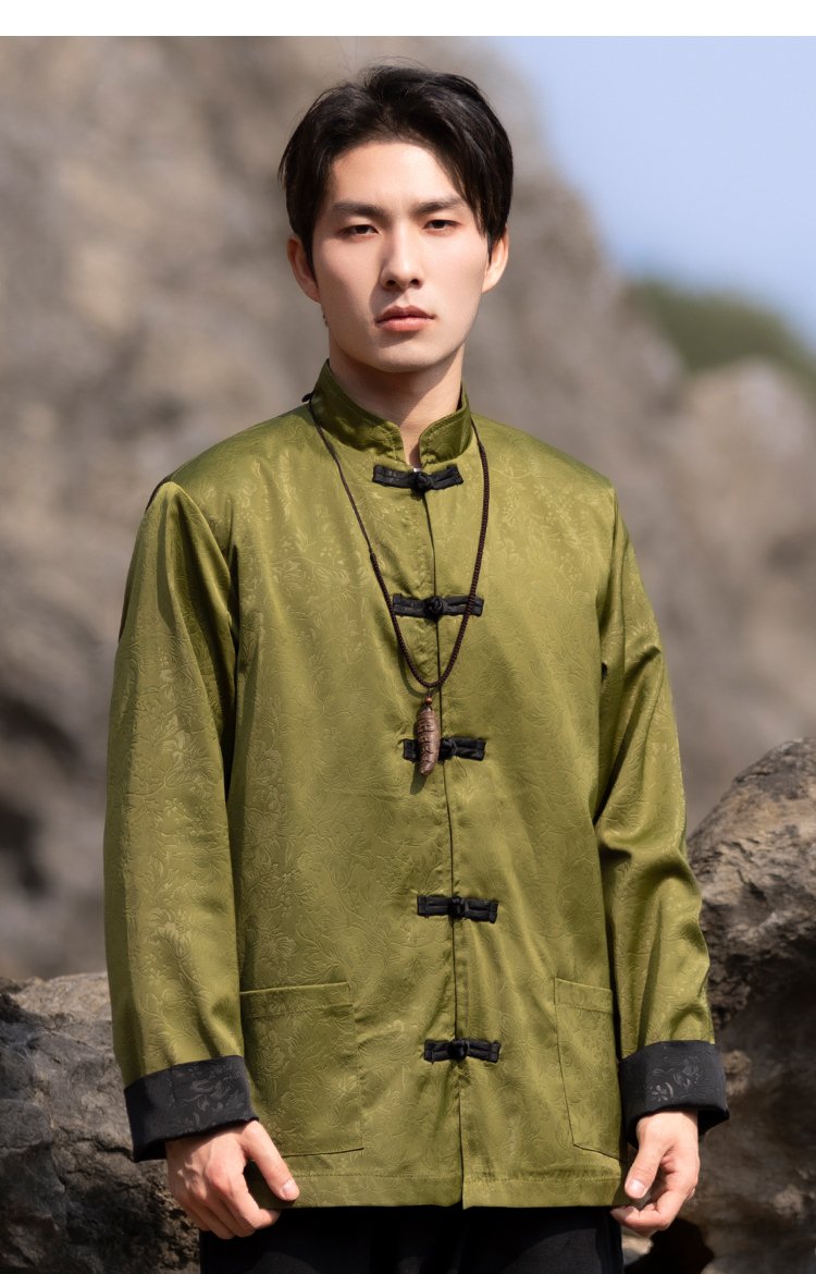 Tang Style Male Jackets Loose Zhongshan Suit