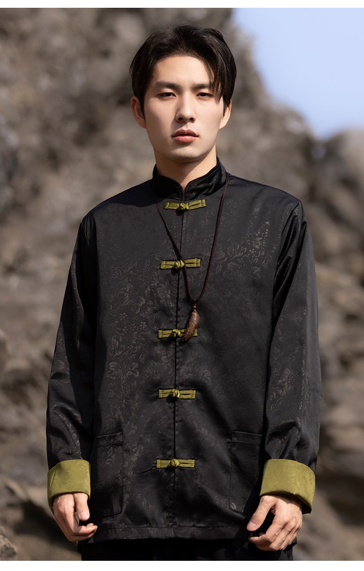 Tang Style Male Jackets Loose Zhongshan Suit