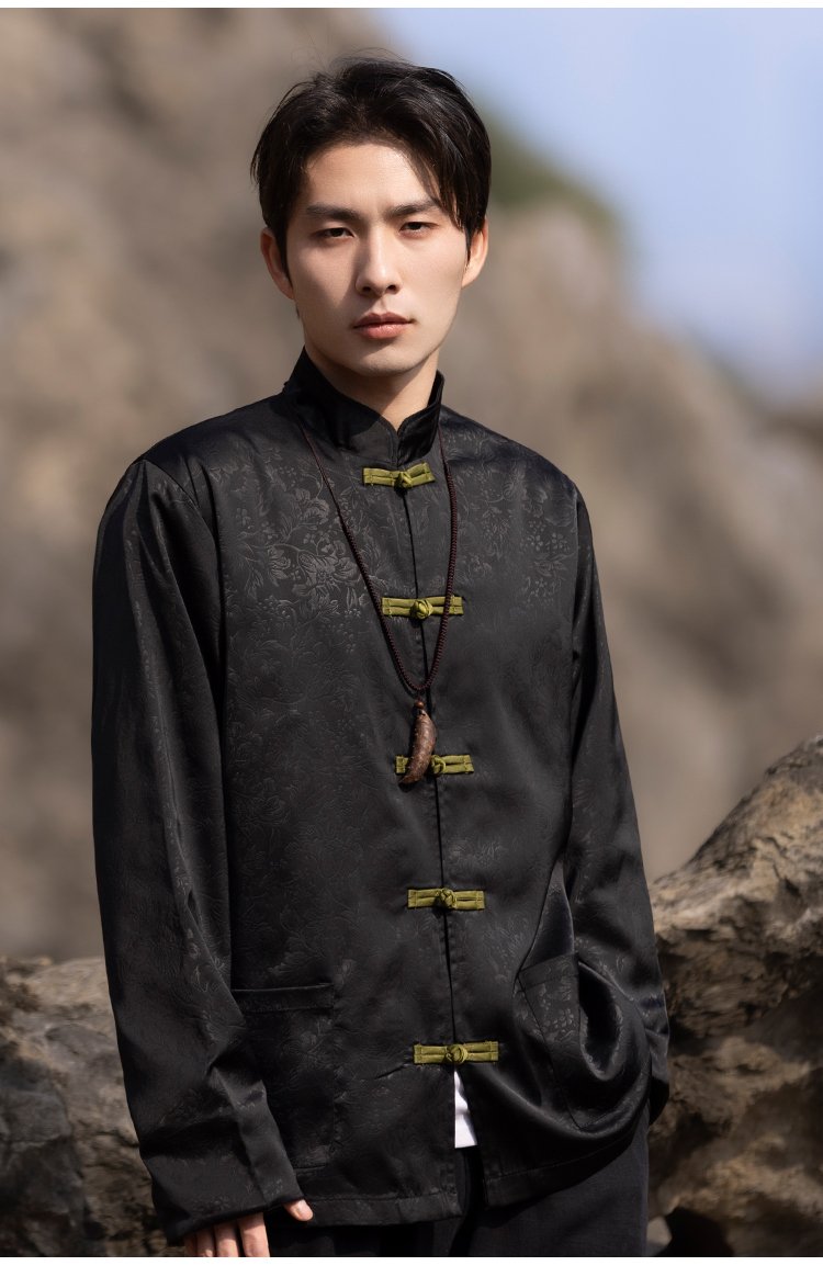 Tang Style Male Jackets Loose Zhongshan Suit
