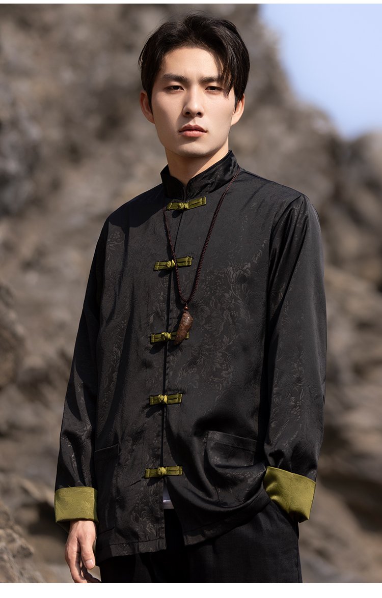 Tang Style Male Jackets Loose Zhongshan Suit