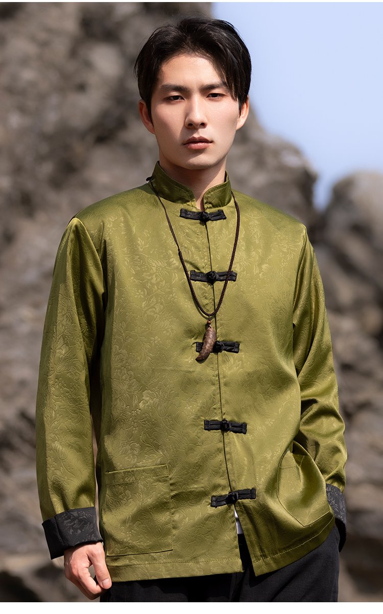 Tang Style Male Jackets Loose Zhongshan Suit