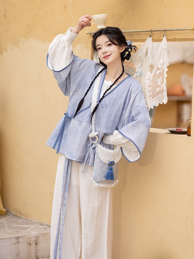 Tang Style Modern Hanfu Set Top and Song Pants