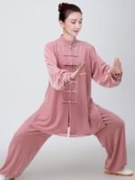 Thick Warm Gold Velvet Women’s Tai Chi Clothing