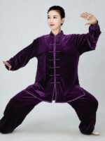 Thick Warm Gold Velvet Women’s Tai Chi Clothing - Image 4