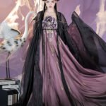 Traditional Black Hanfu Dress Tang Dynasty Embroidered Dress