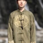 Traditional Chinese Coat Suede Embroidered Jacket