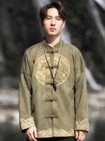Traditional Chinese Coat Suede Embroidered Jacket