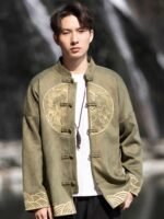 Traditional Chinese Coat Suede Embroidered Jacket - Image 2