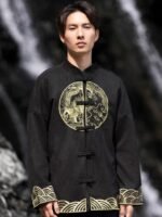 Traditional Chinese Coat Suede Embroidered Jacket - Image 3
