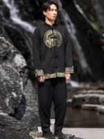Traditional Chinese Coat Suede Embroidered Jacket - Image 4