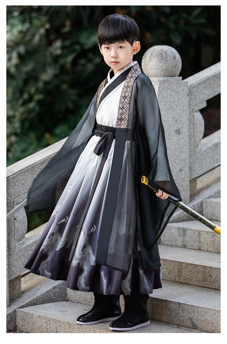 Traditional Chinese Costume Boy Children's Hanfu Black
