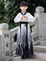 Traditional Chinese Costume Boy Children’s Hanfu Black - Image 5