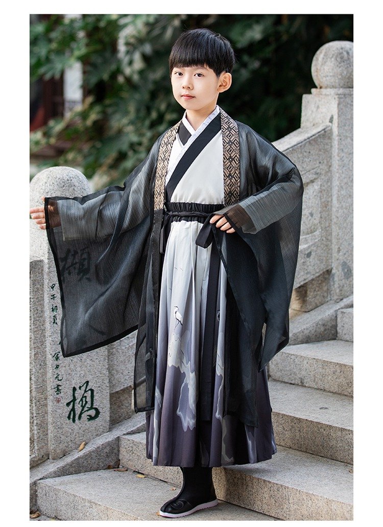 Traditional Chinese Costume Boy Children's Hanfu Black