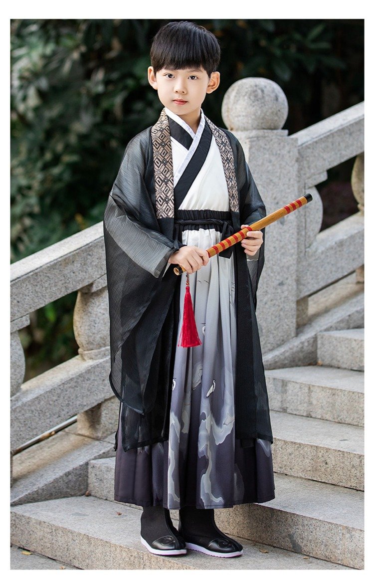 Traditional Chinese Costume Boy Children's Hanfu Black