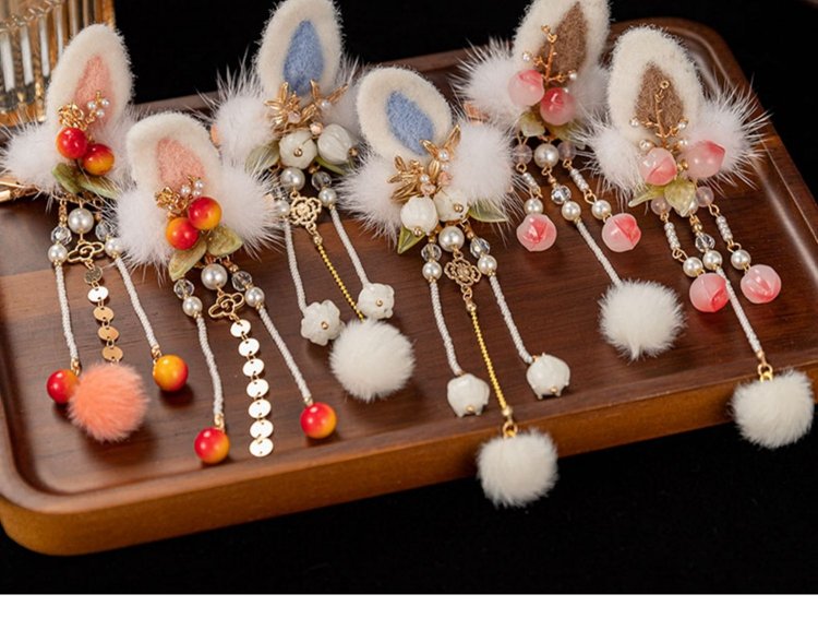 Traditional Chinese Hair Clips Cute Plush Headwear