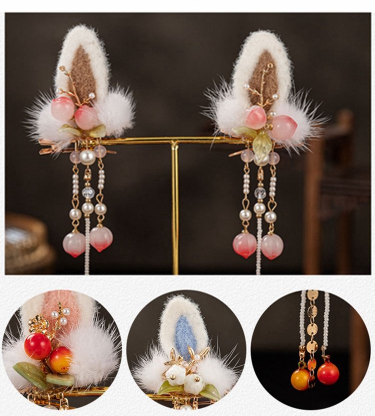 Traditional Chinese Hair Clips Cute Plush Headwear