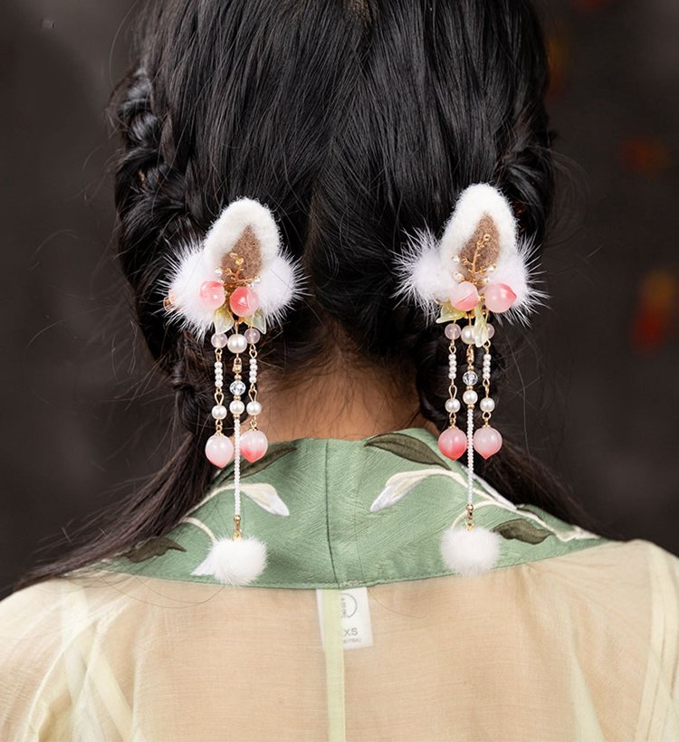 Traditional Chinese Hair Clips Cute Plush Headwear