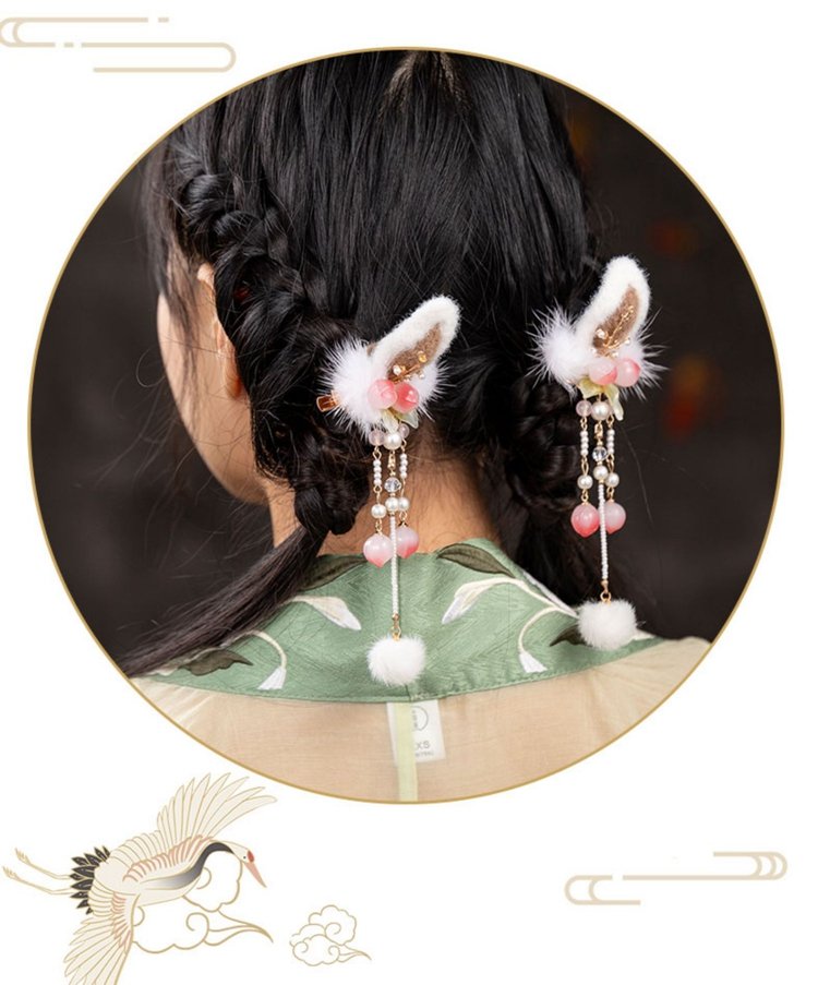 Traditional Chinese Hair Clips Cute Plush Headwear