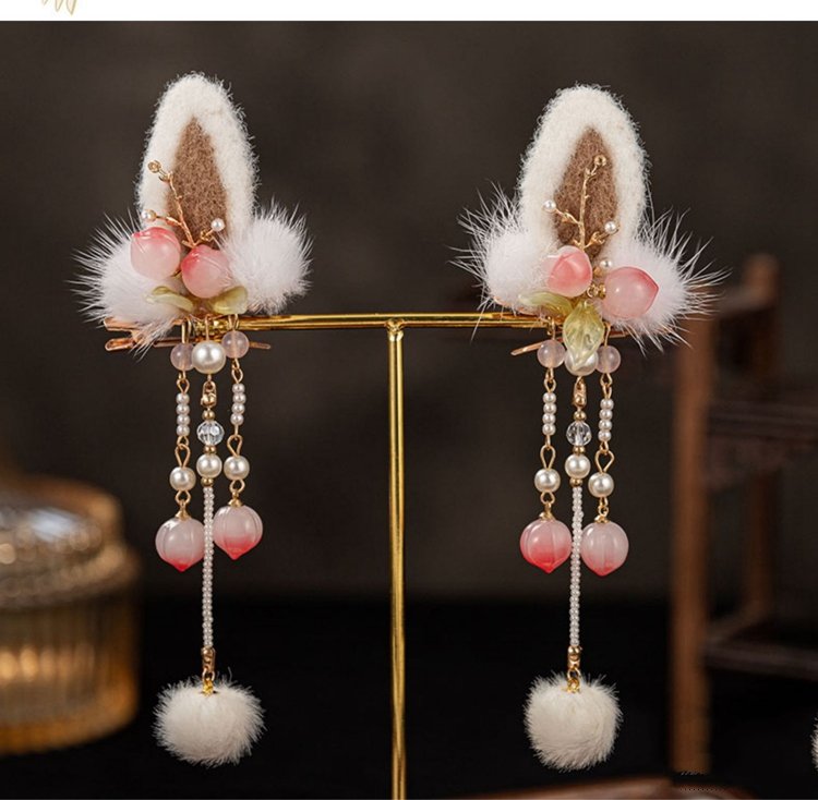 Traditional Chinese Hair Clips Cute Plush Headwear