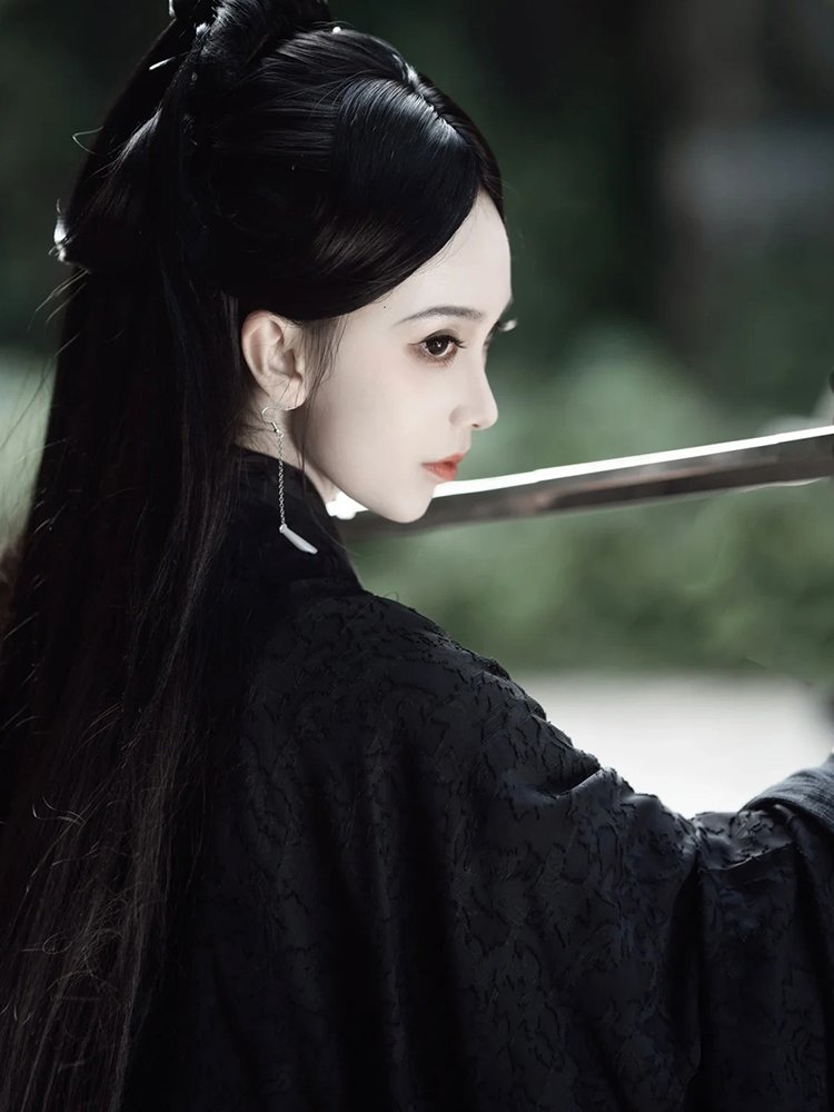 Traditional Hanfu Dress Female Black Chinese Clothing