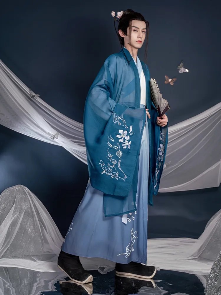 Traditional Hanfu Male Outfit Embroidered Robe