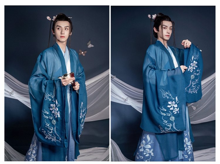 Traditional Hanfu Male Outfit Embroidered Robe