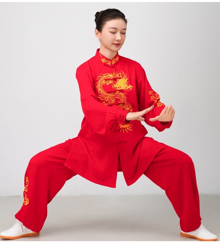 Unisex Tai Chi Kung Fu Uniform Embroidery Wushu Outfit