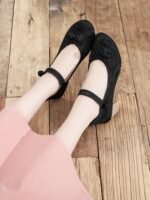 Vintage Chinese Shoes Embroidered Mary Janes - Image 3