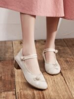 Vintage Chinese Shoes Embroidered Mary Janes - Image 4