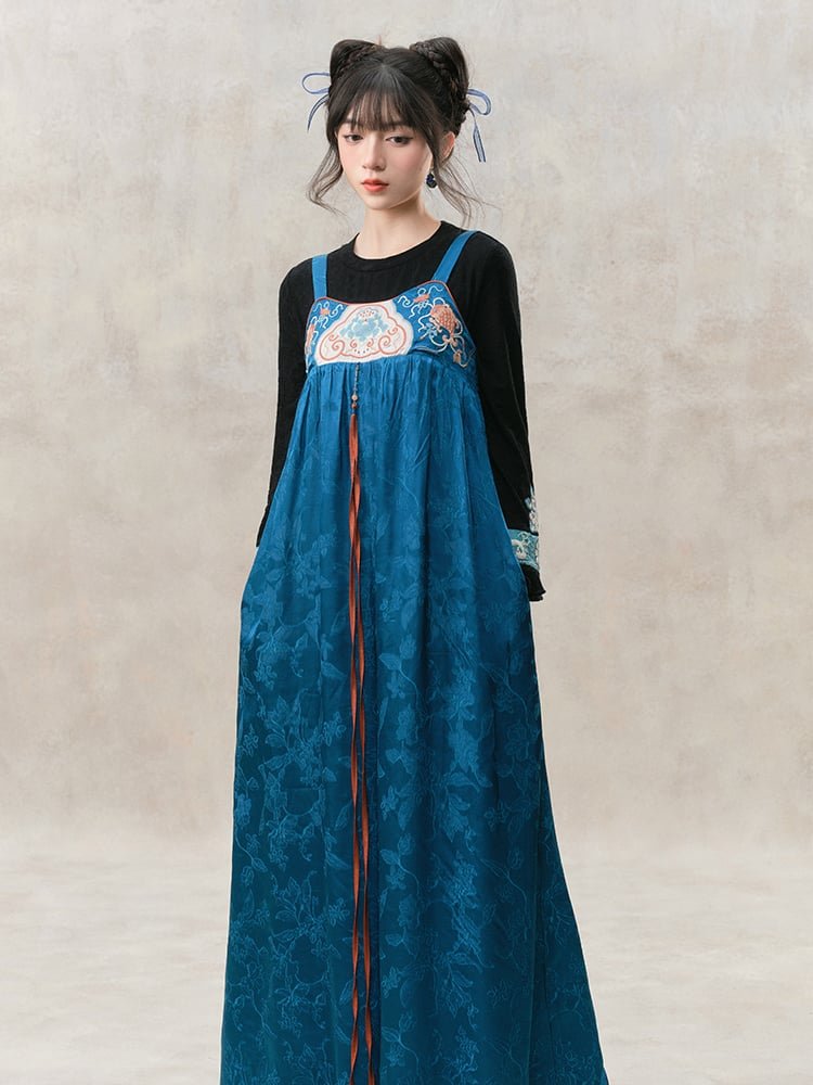 Vintage Embroidered Wide Leg Jumpsuit