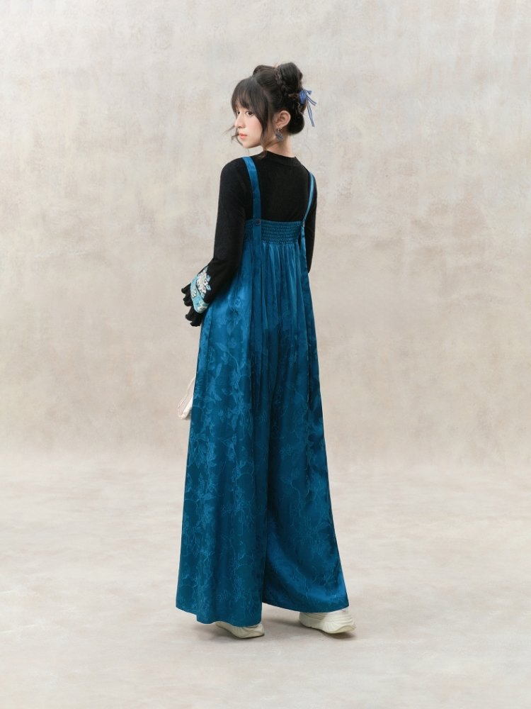 Vintage Embroidered Wide Leg Jumpsuit