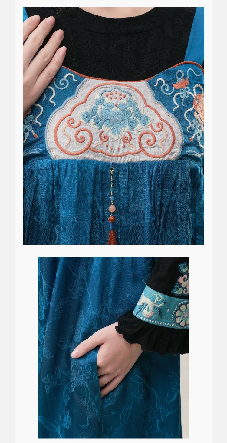 Vintage Embroidered Wide Leg Jumpsuit