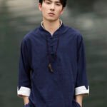 Vintage Shirts Men Chinese Tang Dynasty Shirt