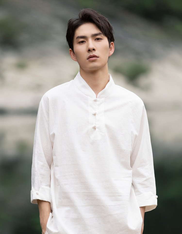 Vintage Shirts Men Chinese Tang Dynasty Shirt