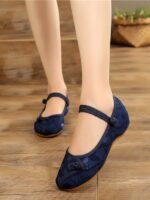 Wedge Heel Shoes Embroidered Women’s Flats - Image 2