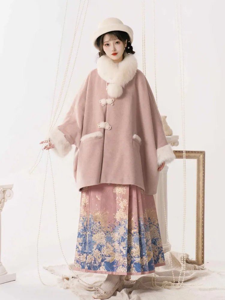 Winter Dress Women Chinese Style Cape Hanfu