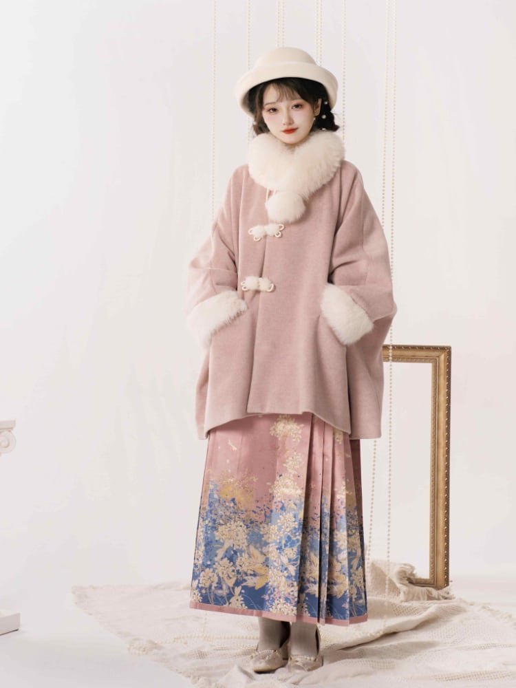 Winter Dress Women Chinese Style Cape Hanfu