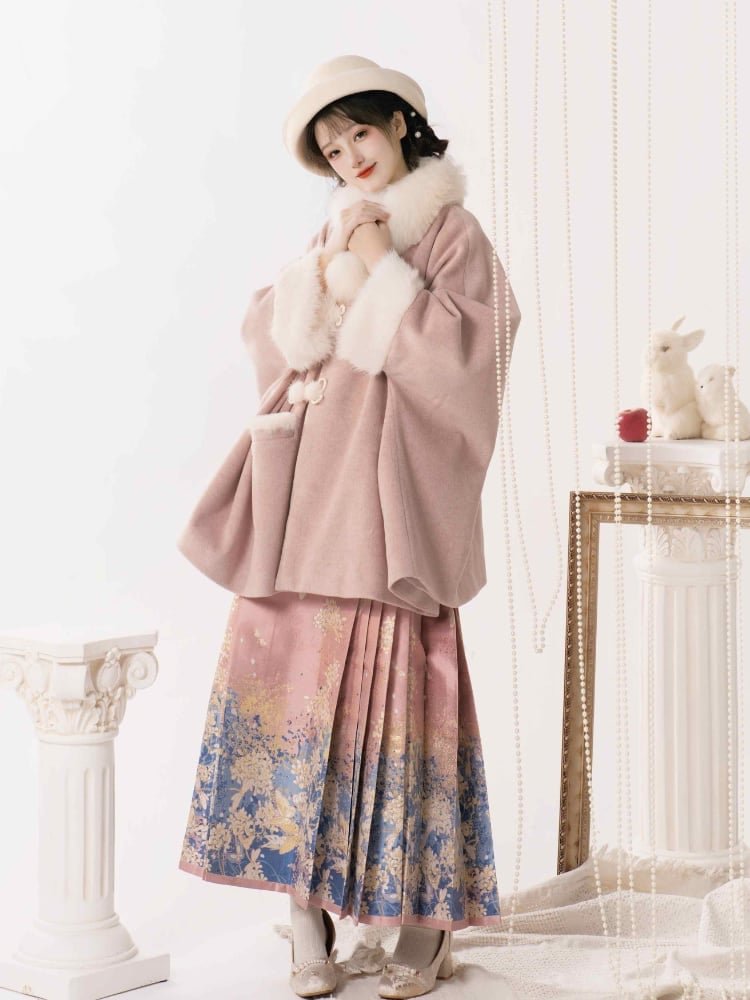 Winter Dress Women Chinese Style Cape Hanfu