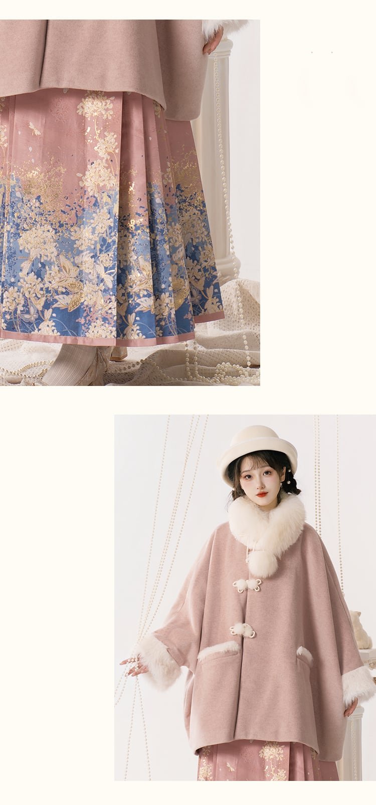Winter Dress Women Chinese Style Cape Hanfu