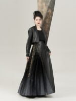 Women Black Dress Ming Dyansty Improved Hanfu