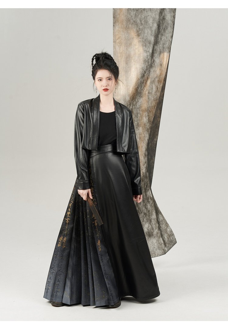 Women Black Dress Ming Dyansty Improved Hanfu