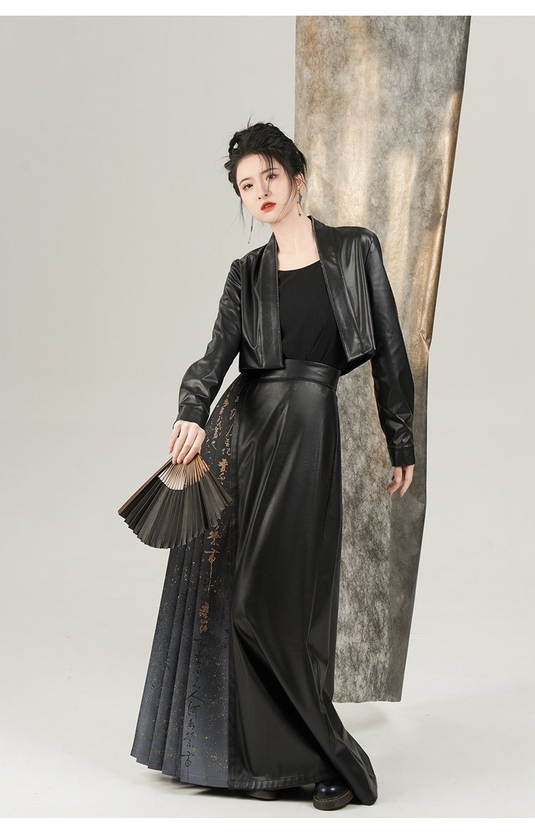 Women Black Dress Ming Dyansty Improved Hanfu
