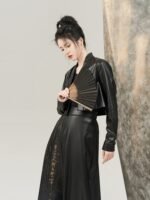 Women Black Dress Ming Dyansty Improved Hanfu - Image 5