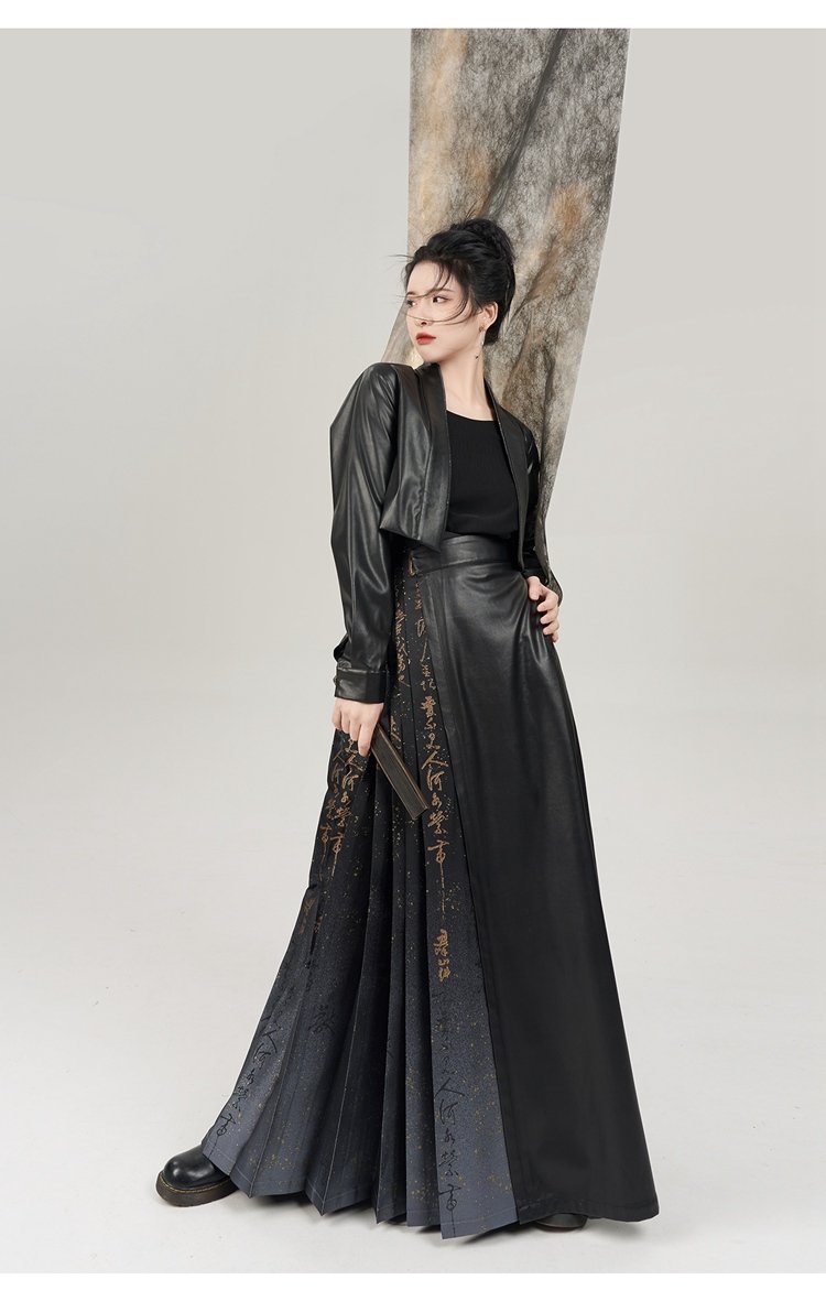 Women Black Dress Ming Dyansty Improved Hanfu