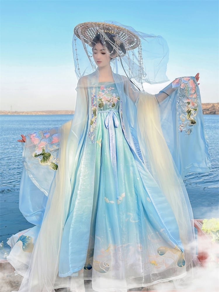 Women Embroidery Hanfu Outfits Chinese Tang Dynasty Dress