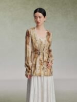 Women Fashion Dress Gradient Printing Shirt - Image 2