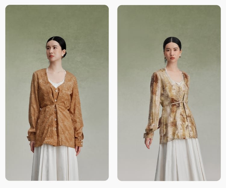 Women Fashion Dress Gradient Printing Shirt
